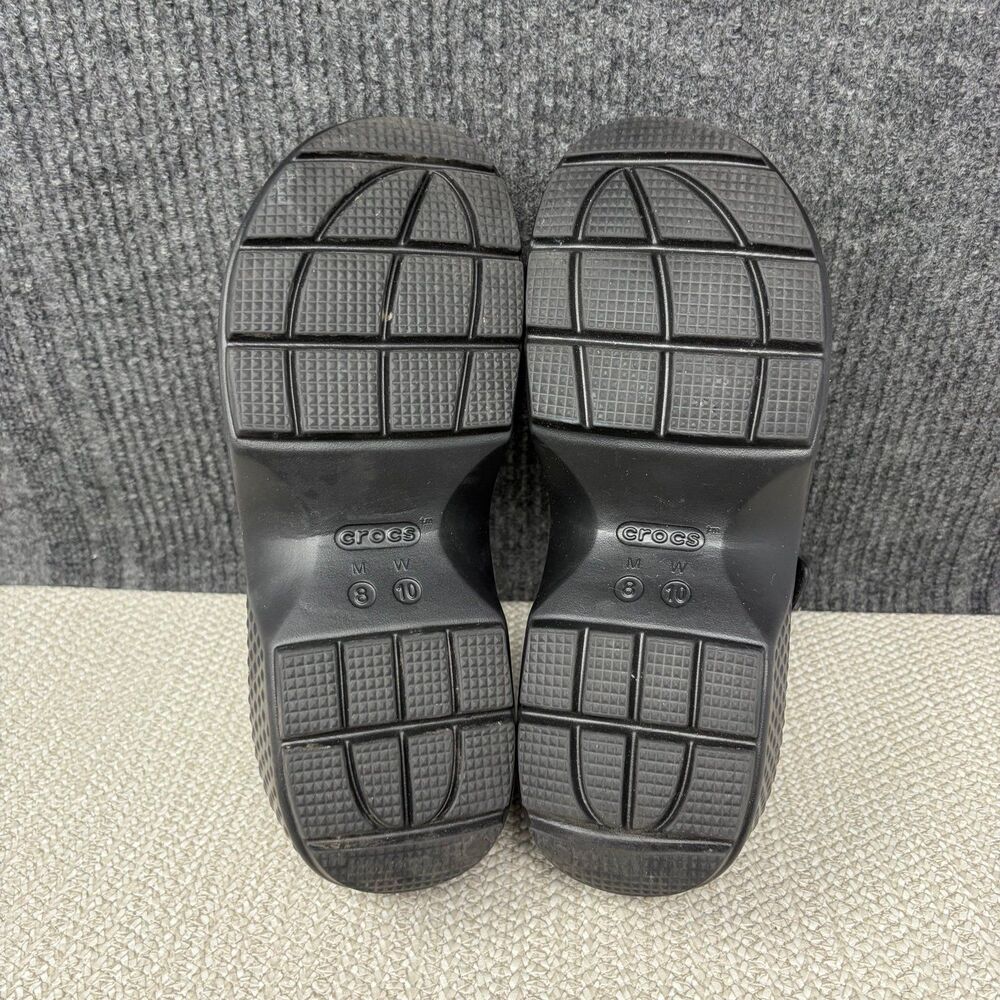 NEW Crocs Stomp Rosette Mary Jane Platform Clogs Black Rose Red Chunky Womens 10 - Picture 6 of 7